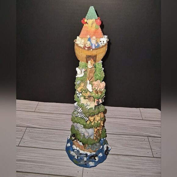 Noah's Ark Tree Statue Figurine Holiday Home Decor Lights Up & Plays Music 1996 - Picture 1 of 13
